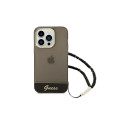 Guess GUHCP14LHGCOHK iPhone 14 Pro 6,1" czarny/black hardcase Translucent Pearl Strap
