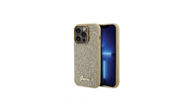 Guess Disco Metal Script case for iPhone 15 Pro - gold