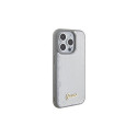 Guess Sequin Script Metal case for iPhone 15 Pro - silver