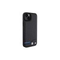 BMW Leather Carbon case for iPhone 15 Plus - black