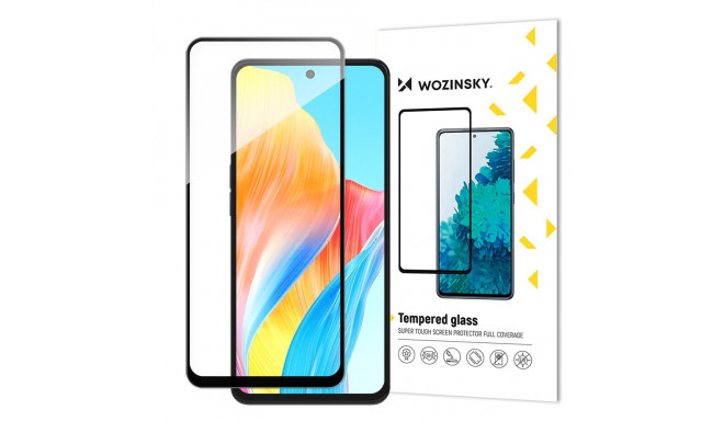 Durable Wozinsky Full Glue Full Screen Tempered Glass with Frame for Oppo A98 5G - Black