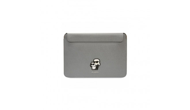 Karl Lagerfeld Saffiano Karl&Choupette case for a 14" laptop - silver