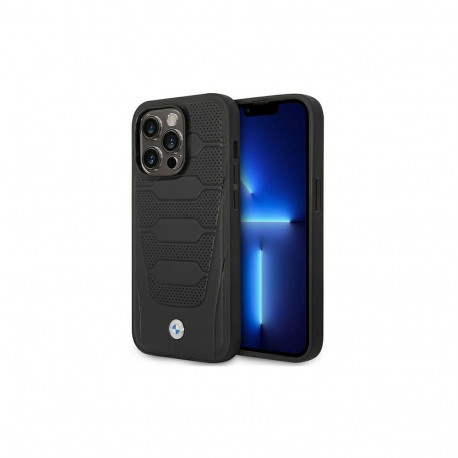 Case BMW BMHMP14L22RPSK iPhone 14 Pro 6.1" black/black Leather Seats Pattern MagSafe