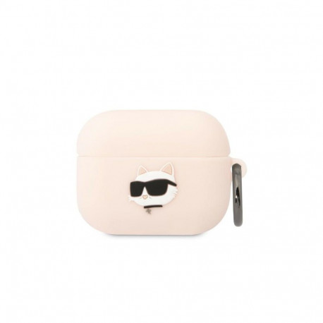 Karl Lagerfeld KLAPRUNCHP AirPods Pro cover pink/pink Silicone Choupette Head 3D