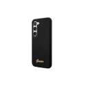 Guess GUHCS23MSLSMK S23+ S916 black/black hardcase Silicone Vintage Gold Logo