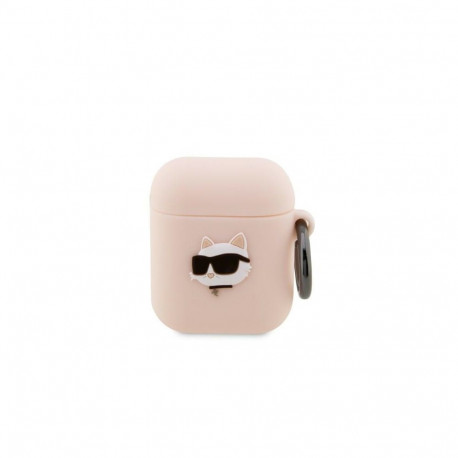 Karl Lagerfeld KLA2RUNCHP AirPods 1/2 cover pink/pink Silicone Choupette Head 3D