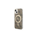 Set Guess GUBPP14MH4EACSW Case+ Charger iPhone 14 Plus 6.7" brown/brown hard case 4G Print MagSafe
