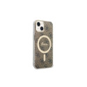 Set Guess GUBPP14MH4EACSW Case+ Charger iPhone 14 Plus 6.7" brown/brown hard case 4G Print MagSafe