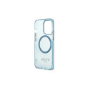 Guess Gold Outline Translucent MagSafe case for iPhone 13 Pro / iPhone 13 - blue