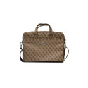 Guess Saffiano 4G Triangle Logo bag for a 16'' laptop - brown Guess Saffiano 4G Triangle Logo bag for a 16'' laptop - brown