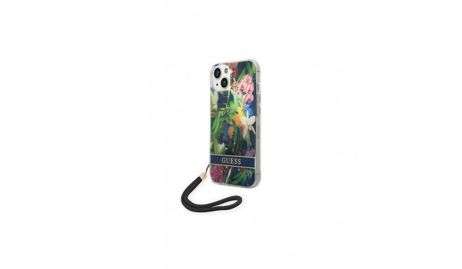 Guess GUOHCP14SHFLSB iPhone 14 6.1 "blue / blue hardcase Flower Strap