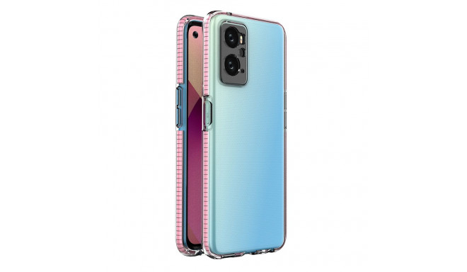 Spring Case Cover for Realme 9i, Oppo A36 / A76 / A96 Silicone Cover with Frame light pink