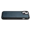 iCarer Leather Oil Wax case covered with natural leather for iPhone 14 blue (WMI14220717-BU)