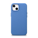 iCarer Litchi Premium Leather Case iPhone 14 Magnetic Leather Case with MagSafe Light Blue (WMI14220
