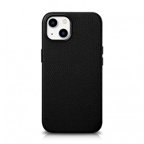 iCarer kaitseümbris Litchi Premium Leather MagSafe Apple iPhone 14, must (WMI14220709-B)