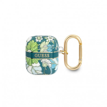 Guess GUA2HHFLN AirPods cover green/green Flower Strap Collection