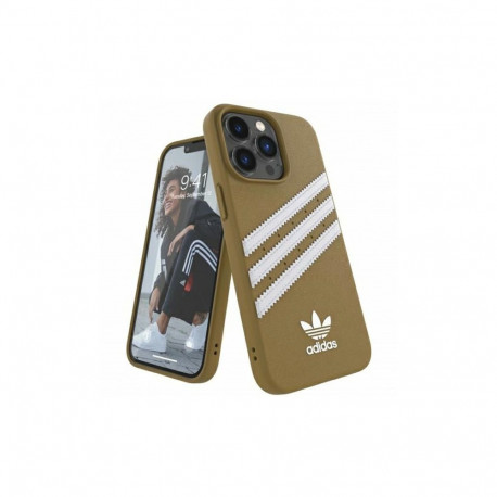 Adidas OR Molded Case PU for iPhone 13 Pro Max - Beige and Gold