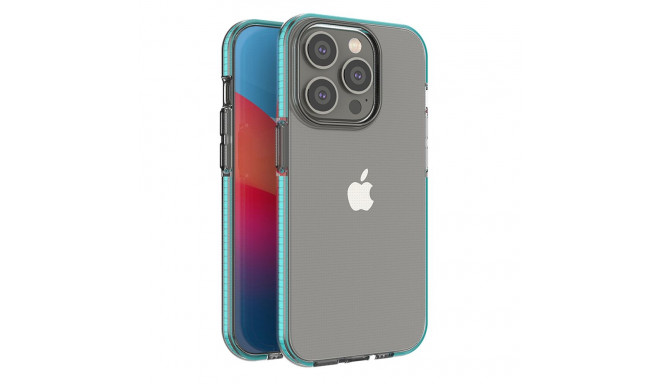 Spring Case case for iPhone 14 Pro silicone case with a frame light blue