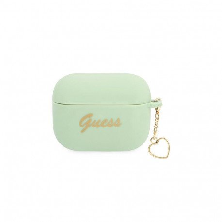 Guess GUAPLSCHSN AirPods Pro cover green/green Silicone Charm Heart Collection
