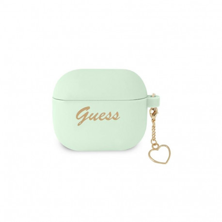 Guess GUA3LSCHSN AirPods 3 cover green/green Silicone Charm Heart Collection