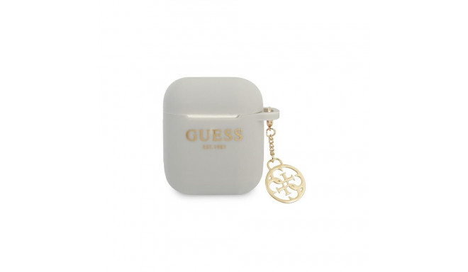 Guess GUA2LSC4EG AirPods cover grey/grey Silicone Charm 4G Collection