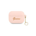 Guess GUAPLSCHSP AirPods Pro cover pink/pink Silicone Charm Heart Collection