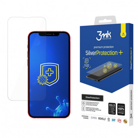 Screen protector for iPhone 13 mini antibacterial screen for gamers from the 3mk Silver Protection+ 