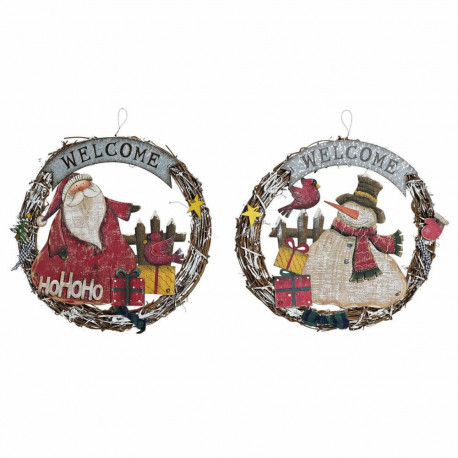 Jõuluehe DKD Home Decor Puit Köis Jõuluvana (2 pcs) (31 x 4 x 30 cm)