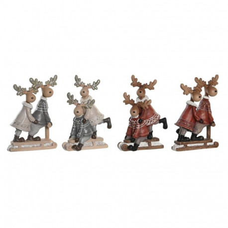 Christmas bauble DKD Home Decor Resin Reindeer (13 x 6 x 18 cm) (4 Units)