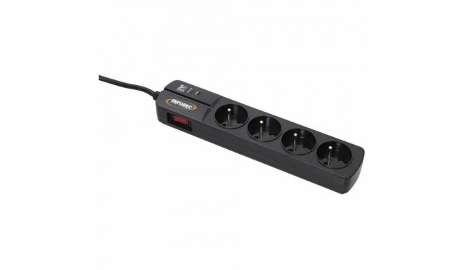 4-socket plugboard with power switch INFOSEC S4 Black Line II Black