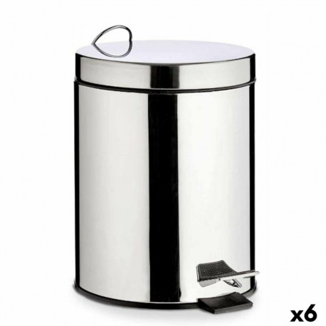 Pedal bin Berilo 92212 92212 Silver Stainless steel Plastic 3 L (6 Units)