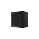 WALL-HUNG RACK CABINET 19" 12U 600X450 BLACK PERFORATED DOOR LANBERG (FLAT PACK)