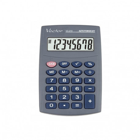 Vector KAV VC-210III pocket calculator, 8 digits, 64x98.5 mm, grey