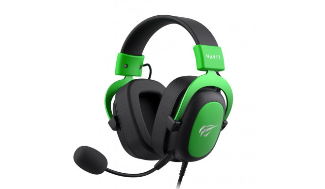 Havit H2002d juhtmega peavõru mänguri must, roheline kõrvaklapid
