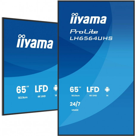 iiyama LH6564UHS-B1AG Signage Display Digital signage flat panel 165.1 cm (65") Wi-Fi 500 cd/m² 4K U