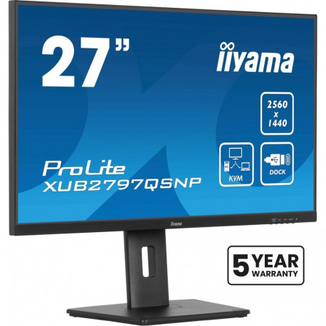 iiyama ProLite XUB2797QSNP-B1 computer monitor 68.6 cm (27") 2560 x 1440 pixels Wide Quad HD LED Bla