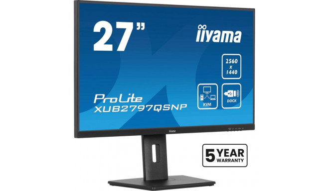 iiyama ProLite XUB2797QSNP-B1 computer monitor 68.6 cm (27") 2560 x 1440 pixels Wide Quad HD LED Bla