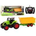 Traktor koos haagisega kaugjuhitav RC 1:16 pult roheline