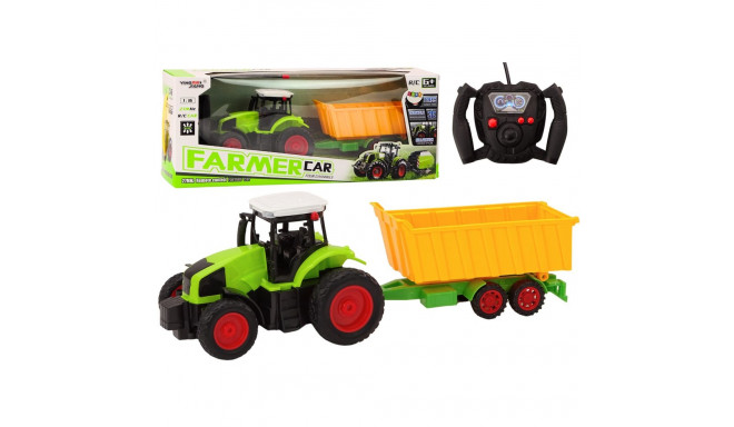 Traktor koos haagisega kaugjuhitav RC 1:16 pult roheline
