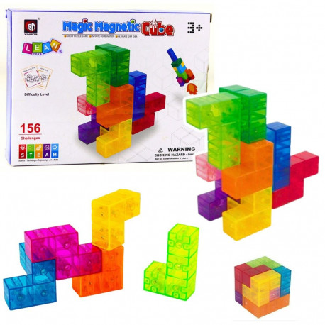 Magnetklotsid Magic Cube pusle, 156 väljakutsekaarti, 9 tk
