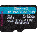 "CARD KINGSTON 512GB microXC Canvas Go Plus Gen4 200MB/s A2 U3 V30 Card + Adapter"