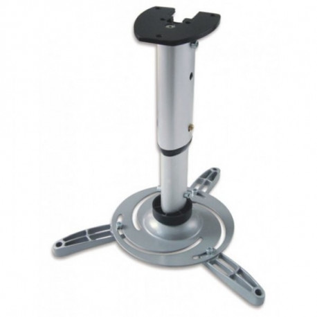 Universal Projector Ceiling Mount - Adjustable Arm (30-37cm), 15kg Load Capacity, Silver