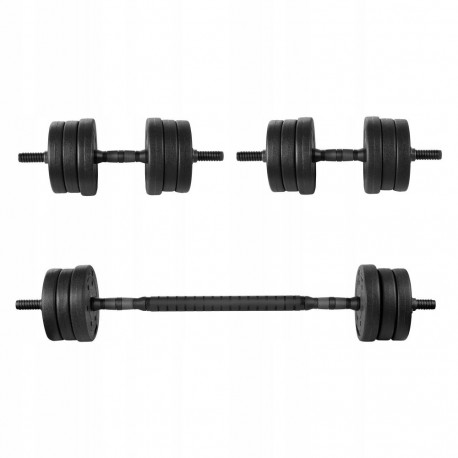 Spokey Pondus Bituminous Dumbbells 2 x 10 kg Black