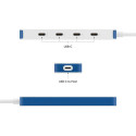 Hyper HyperDrive Flex 4 Port USB-C Hub, White/Blue | HD5201BUGL