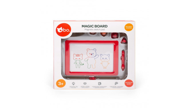 bo. magnetiline joonistustahvel templitega, 27x22 cm