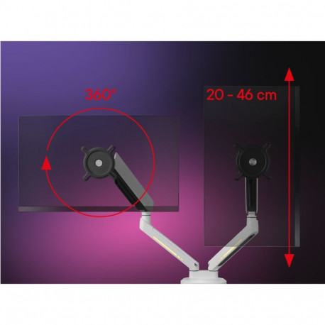 One for All Monitor Halterung Experience RGB Dual White DM8220