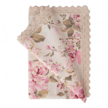 Linik HOLLY 75x75cm, maalitud roosid, 20% polüester, 80% puuvill, kangas 497