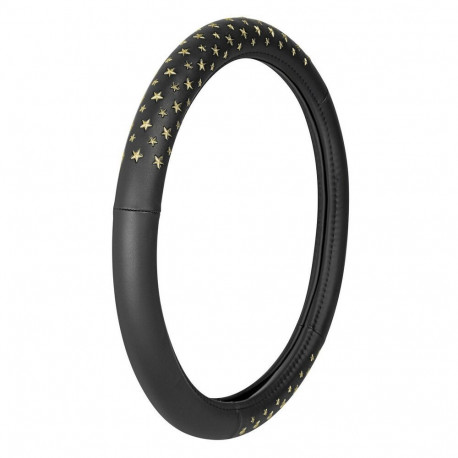 Roolikate Icon Ø37-39mm, must nahk, kuldsed tähed