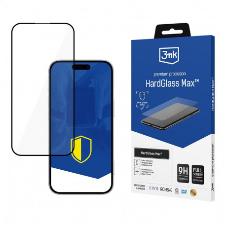 3mk HardGlass Max Black Tempered Glass for Apple iPhone 17 Pro