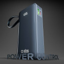 Powerbank SBS 10000 mAh 20W with built-in USB-C cable and digital display - dark gray